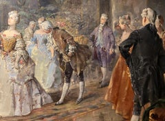 Large French Ballroom Scene, Oil Painting on board.