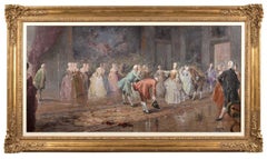 Large French Ballroom Scene, Oil Painting on board.