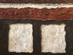 Técnica mixta abstracta geométrica grande titulada Africana