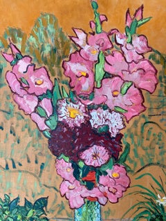 Large Impressionist Still Life With Flowers, Ukraine, Style of Van Gogh