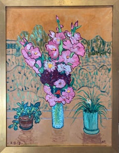 Gran bodegón impresionista con flores, Ucrania, al estilo de Van Gogh