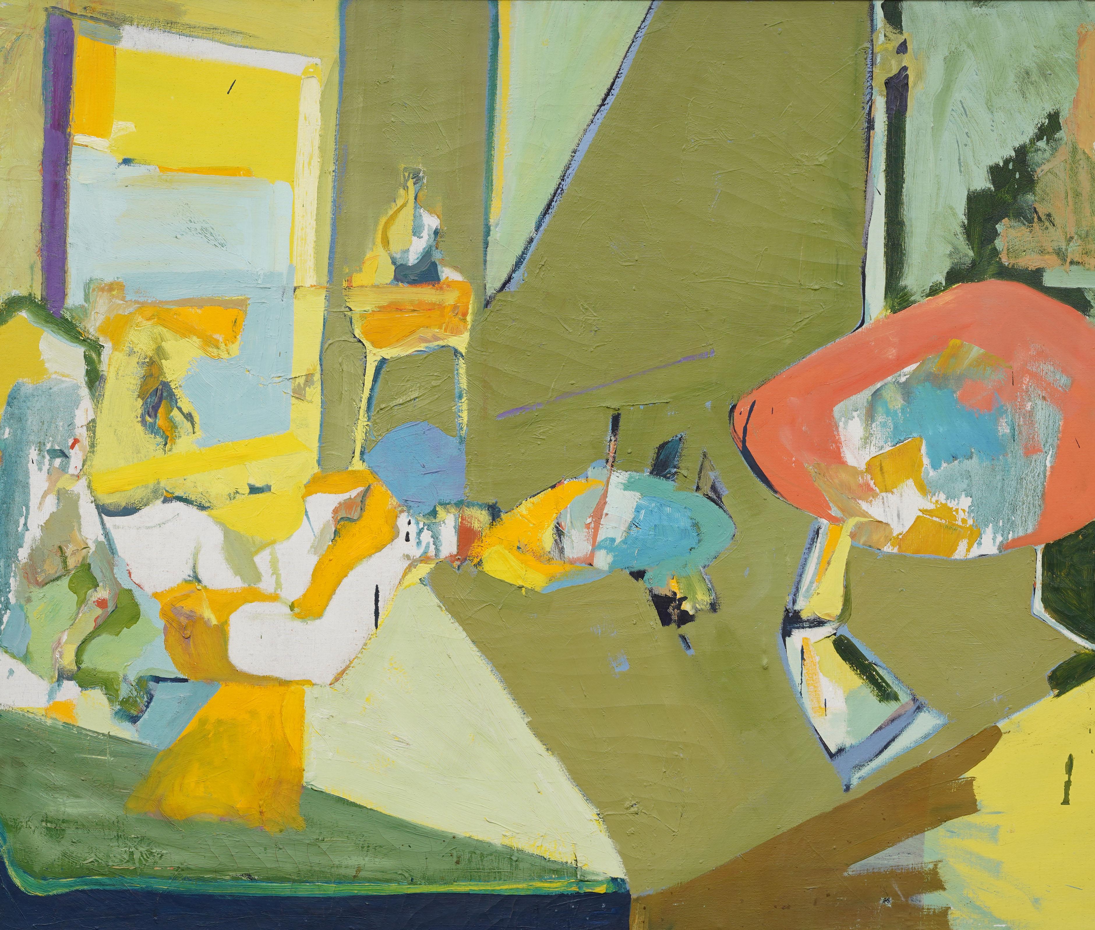 Large Impressive American Abstract Expressionist Modern Interior Oil Painting For Sale 1