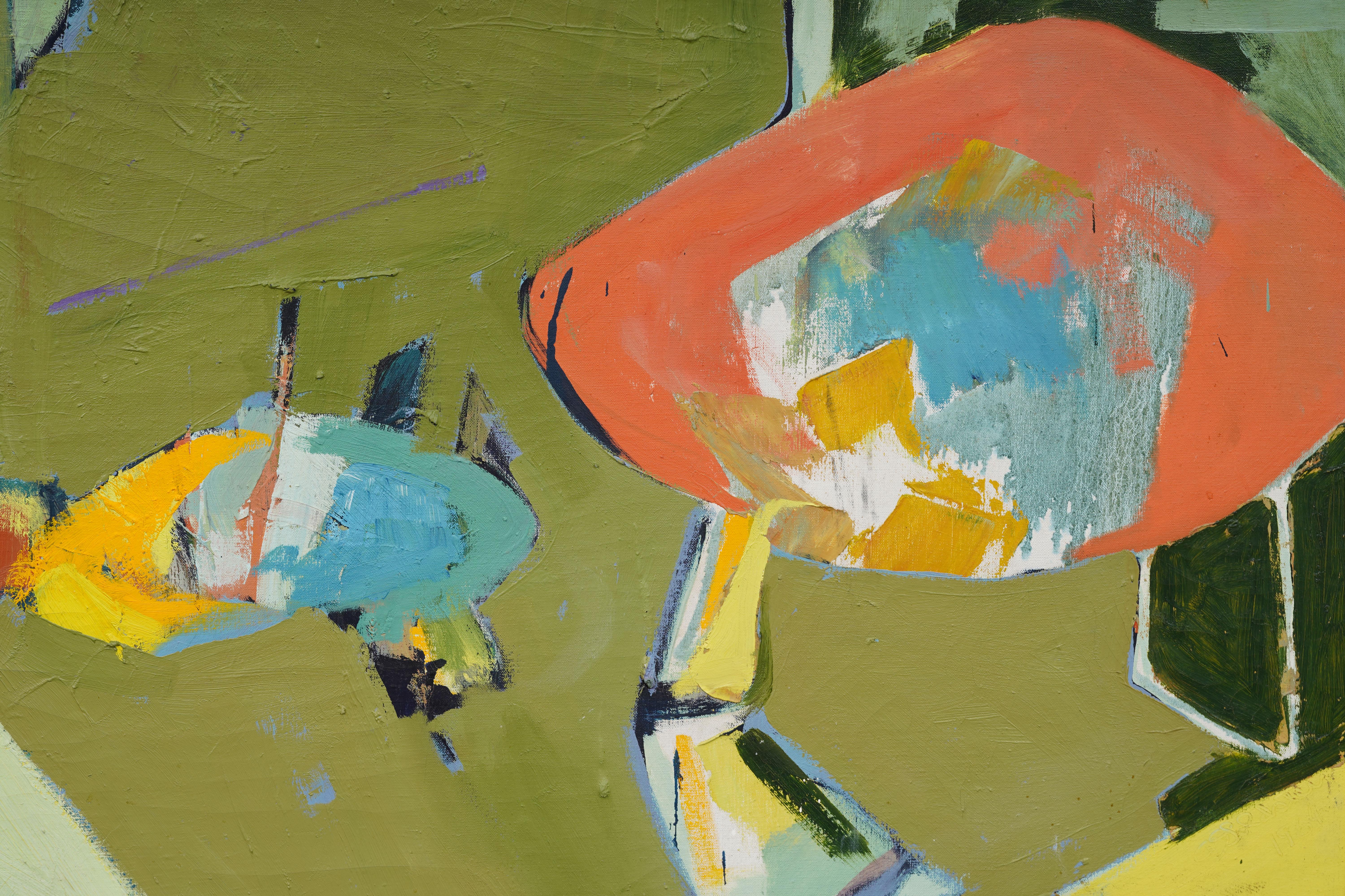 Large Impressive American Abstract Expressionist Modern Interior Oil Painting For Sale 4