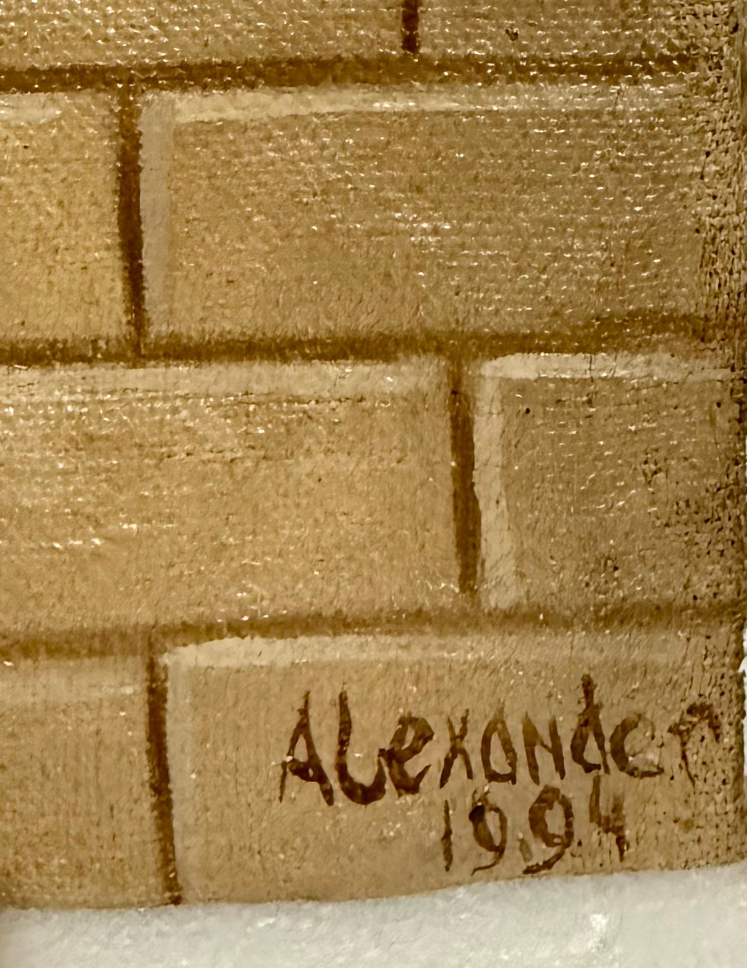 Large Judaica Original Oil Rabbi Painting Lubavitcher Rebbe 770 Chabad, New York en vente 3