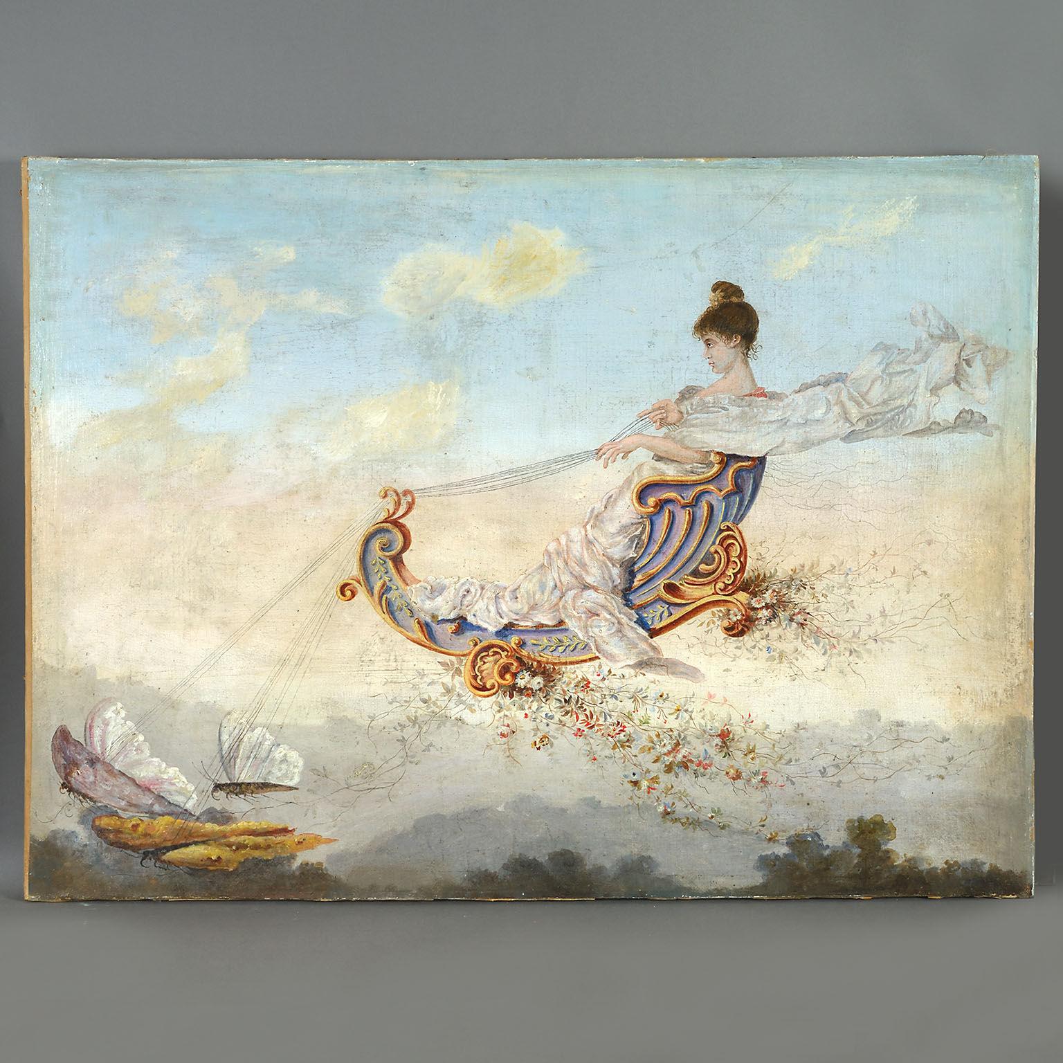 Unknown Figurative Painting – Large Late 19th Century Painting Depicting Spring