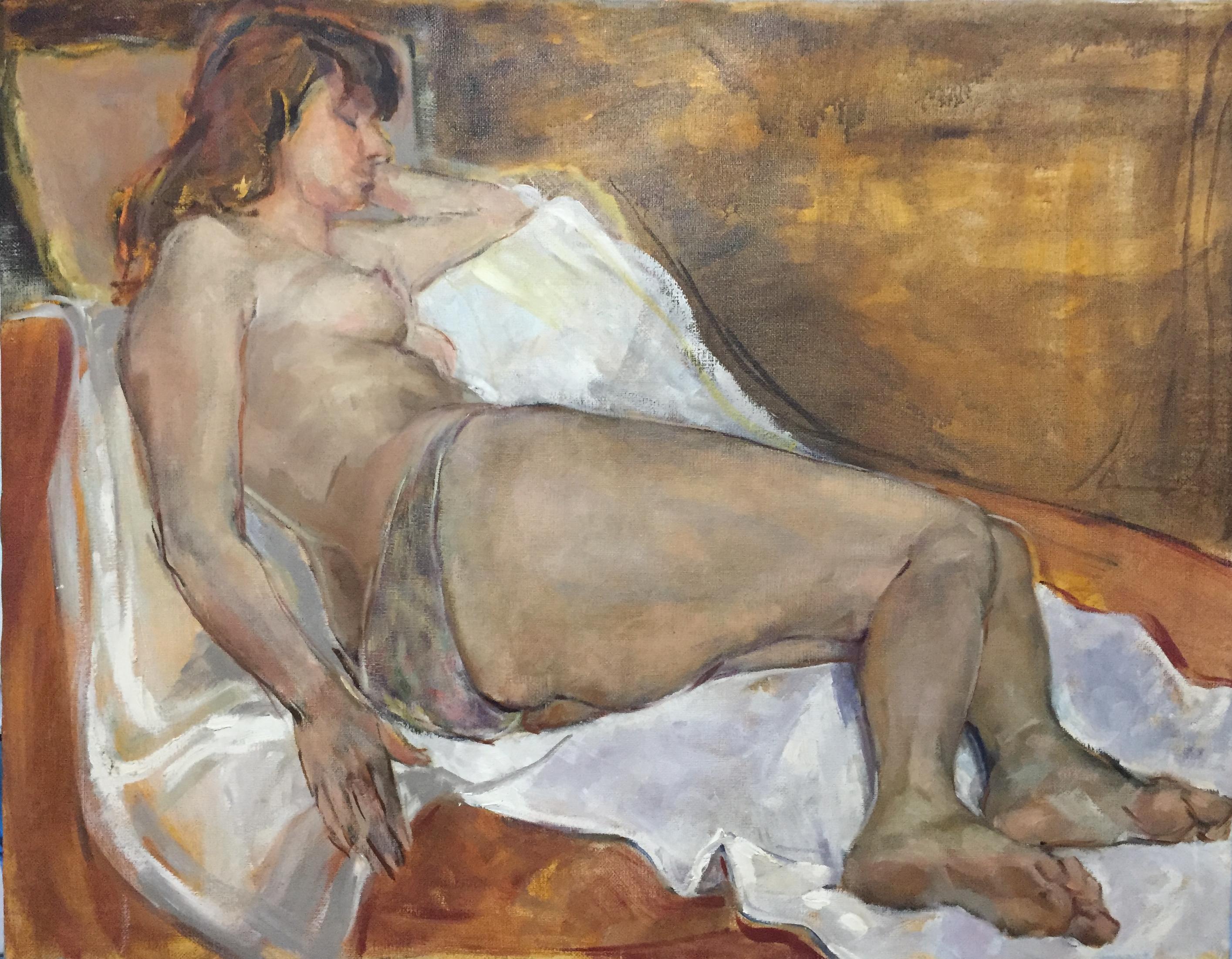 Unknown Figurative Painting - Large Nude