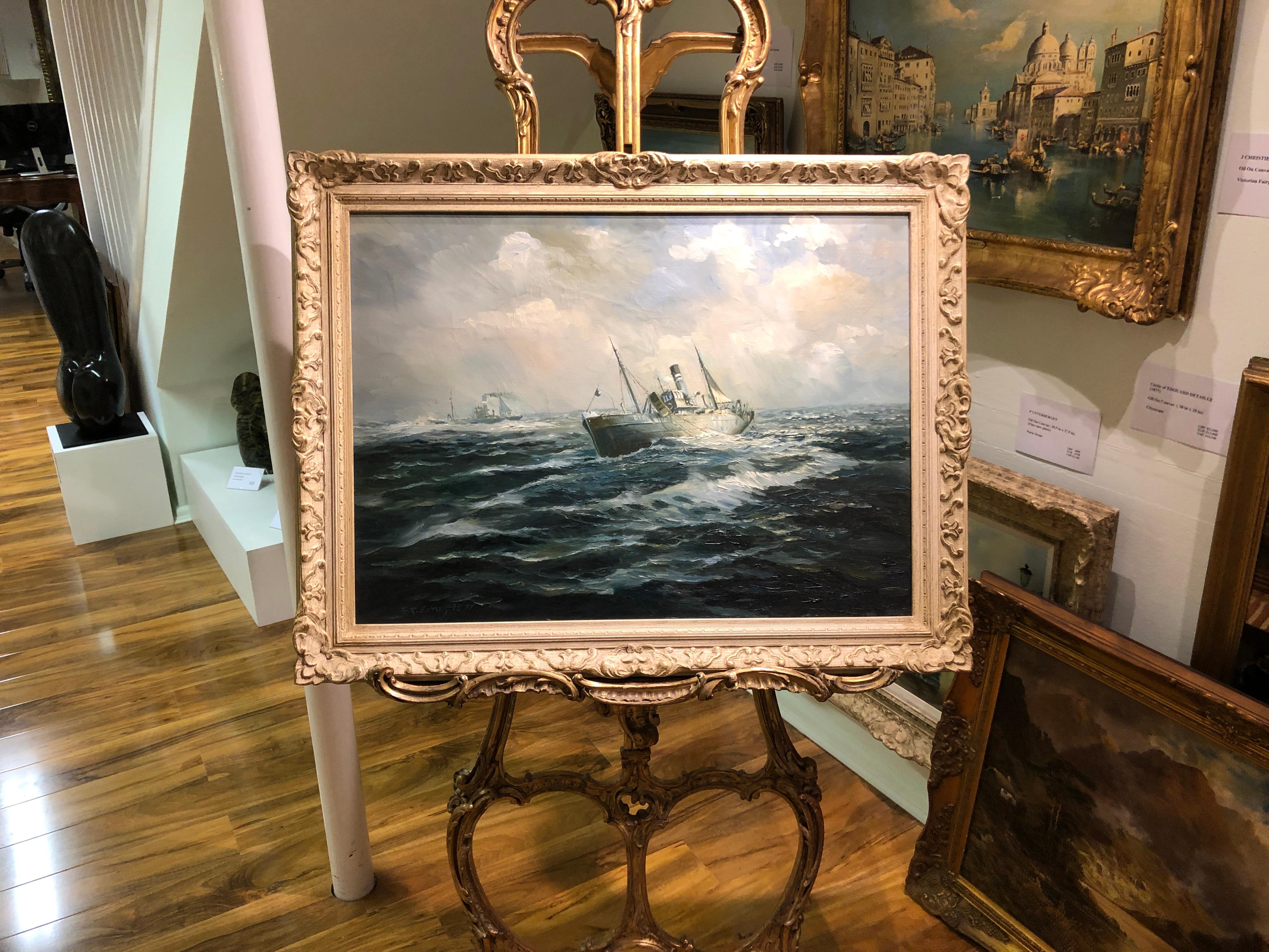 LARGE OIL PAINTING By B . R . ENTWISTLE 20th Century ( OLD MASTER STYLE) - Painting by Unknown