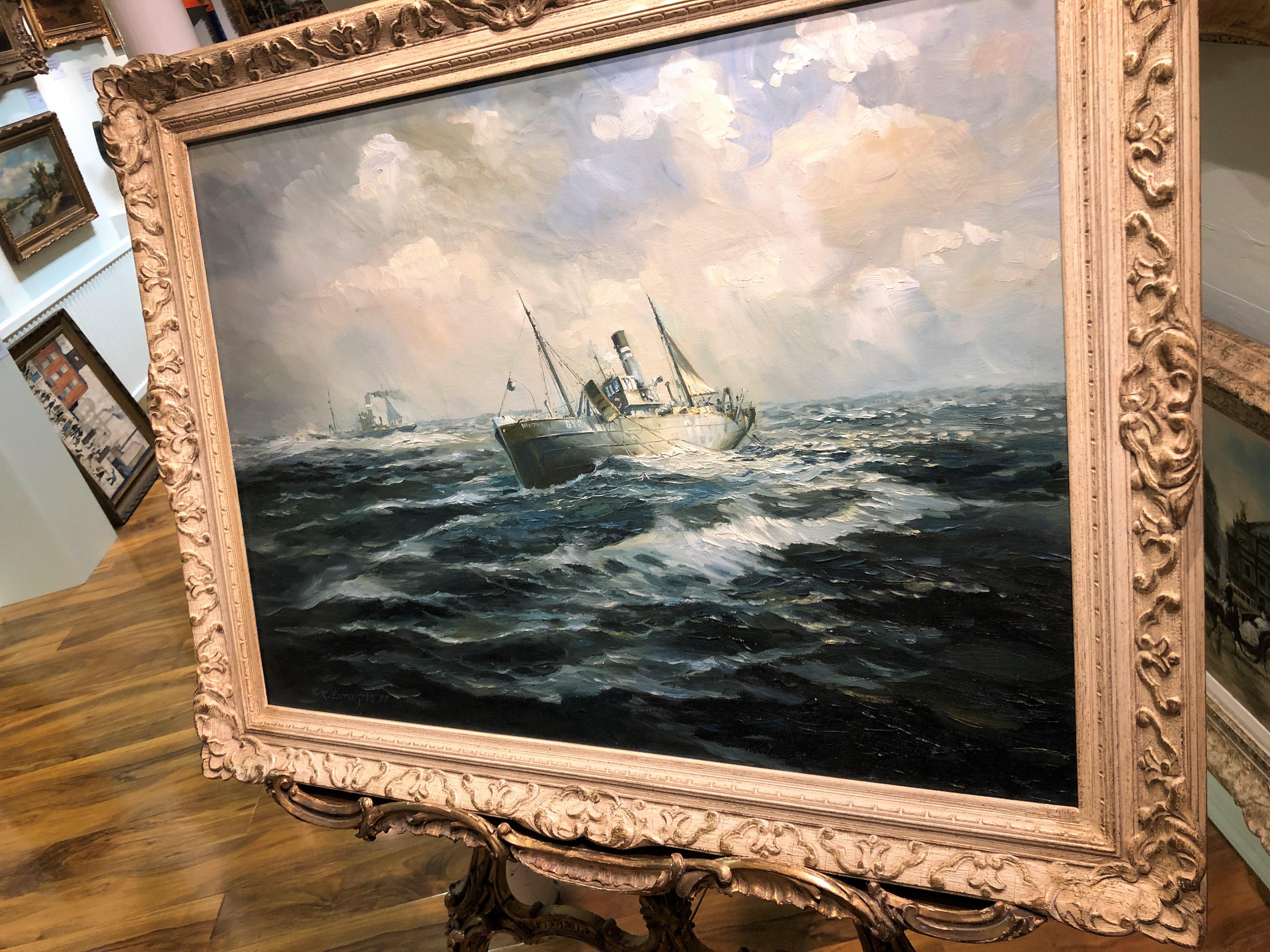 LARGE OIL PAINTING By B . R . ENTWISTLE 20th Century ( OLD MASTER STYLE)
 
Fine Original 20th Century British OLD MASTER STYLE OIL PAINTING

Romantic Sea Scene GOLD GILT FRAME

NEW COLLECTION Of RARE PIECES OF ENGLISH HISTORY

Excellent Condition