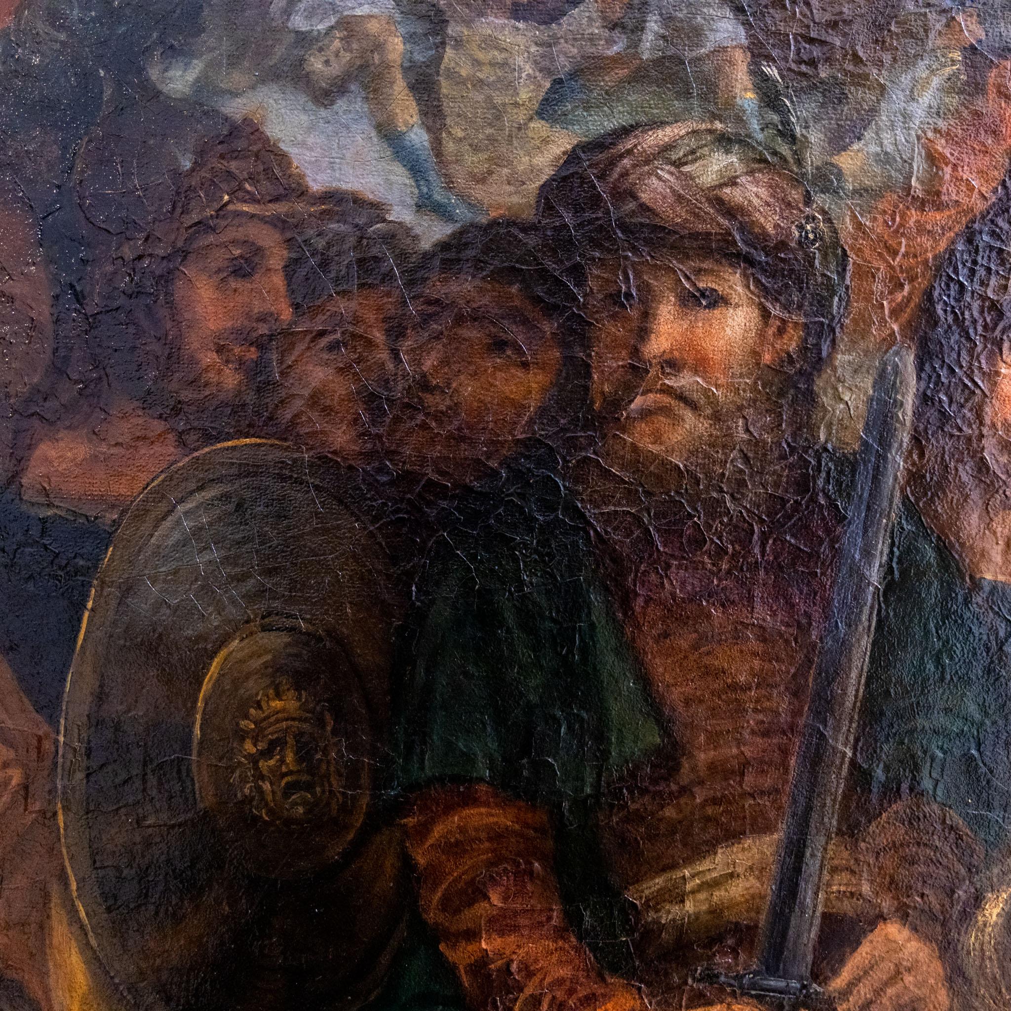 Grande peinture d'une bataille, peinture figurative, 18ème siècle en vente 1