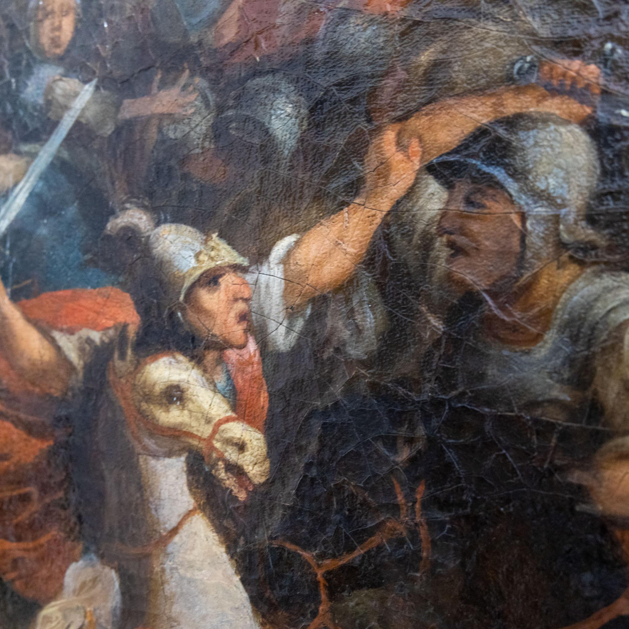 Grande peinture d'une bataille, peinture figurative, 18ème siècle en vente 2