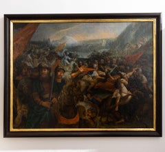 Large Painting of a Battle, Figurative Painting, 18th Century