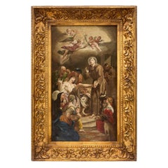 Large Pair Oil Canvas Italian Venetian Religious Scenes After Paolo Veronese