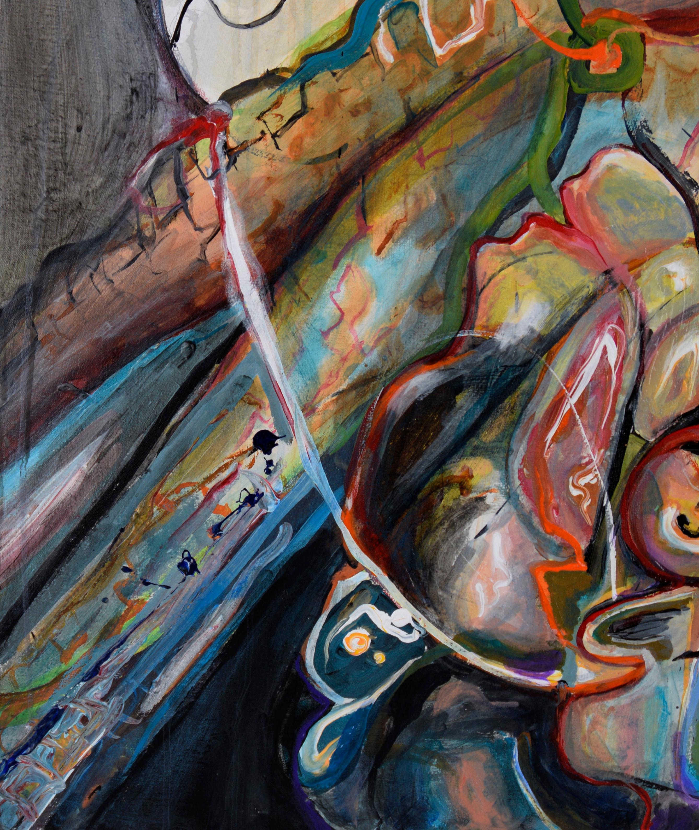 Large Scale Neo-Expressionist Composition in Oil on Canvas For Sale 6