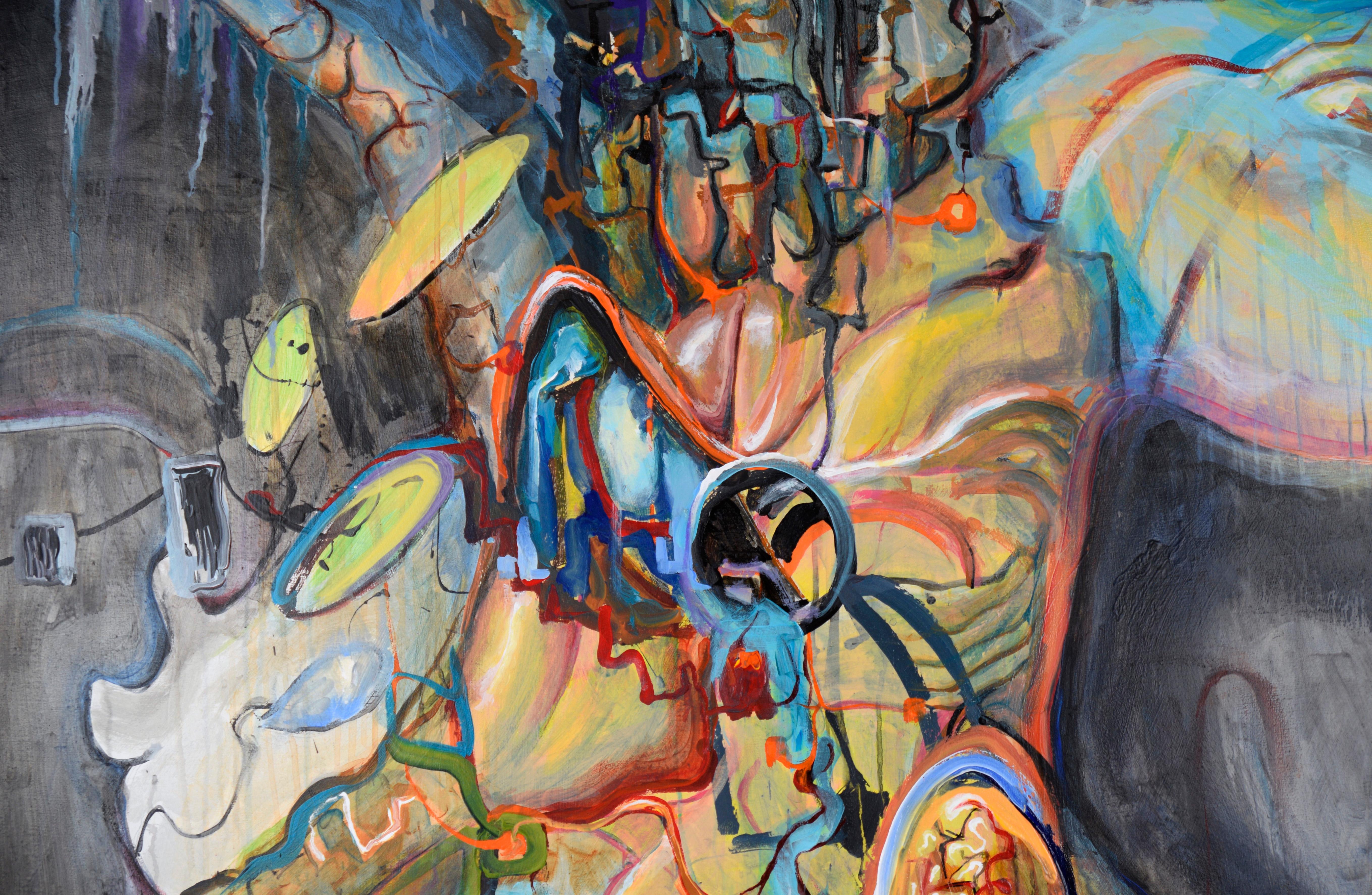Large Scale Neo-Expressionist Composition in Oil on Canvas For Sale 1