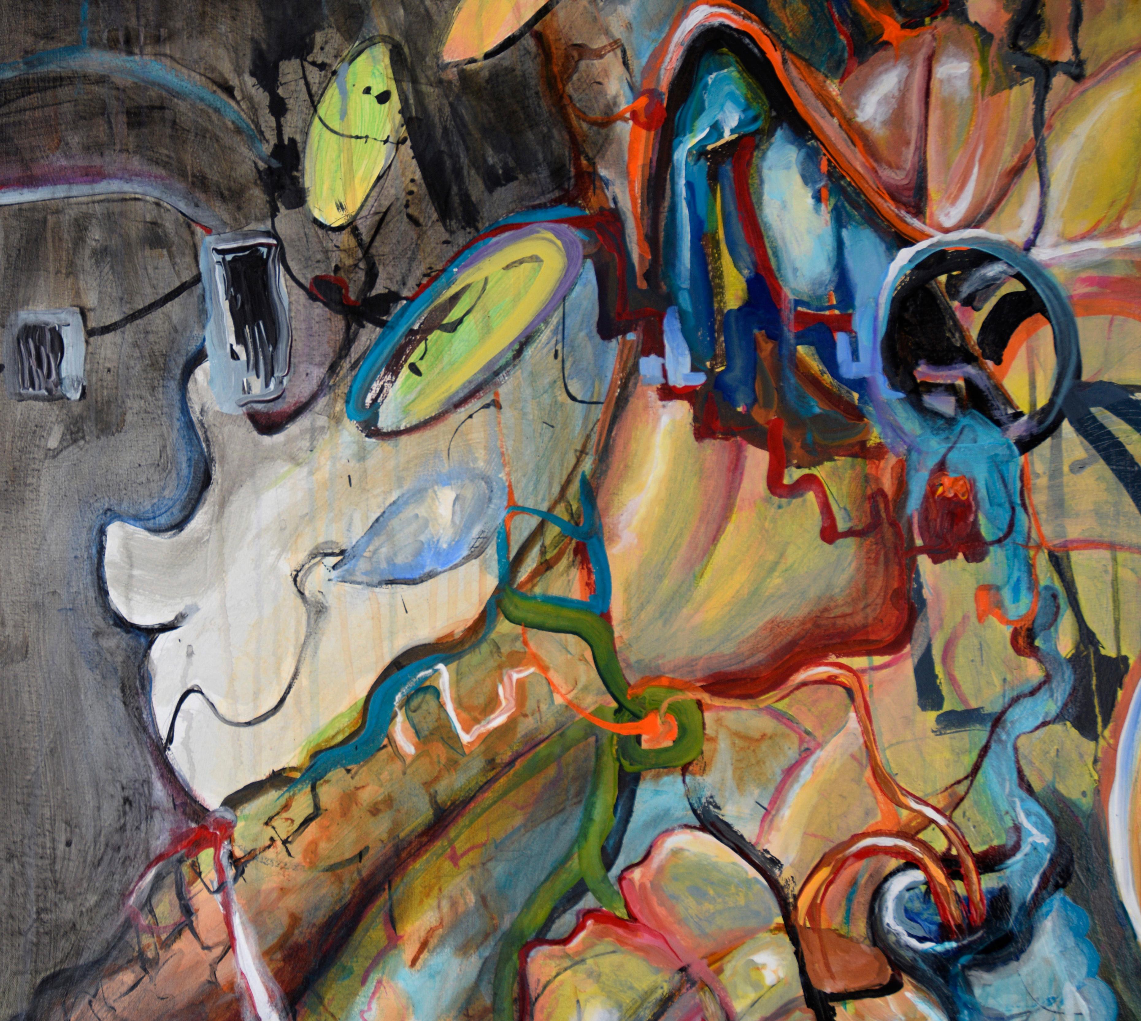 Large Scale Neo-Expressionist Composition in Oil on Canvas For Sale 2