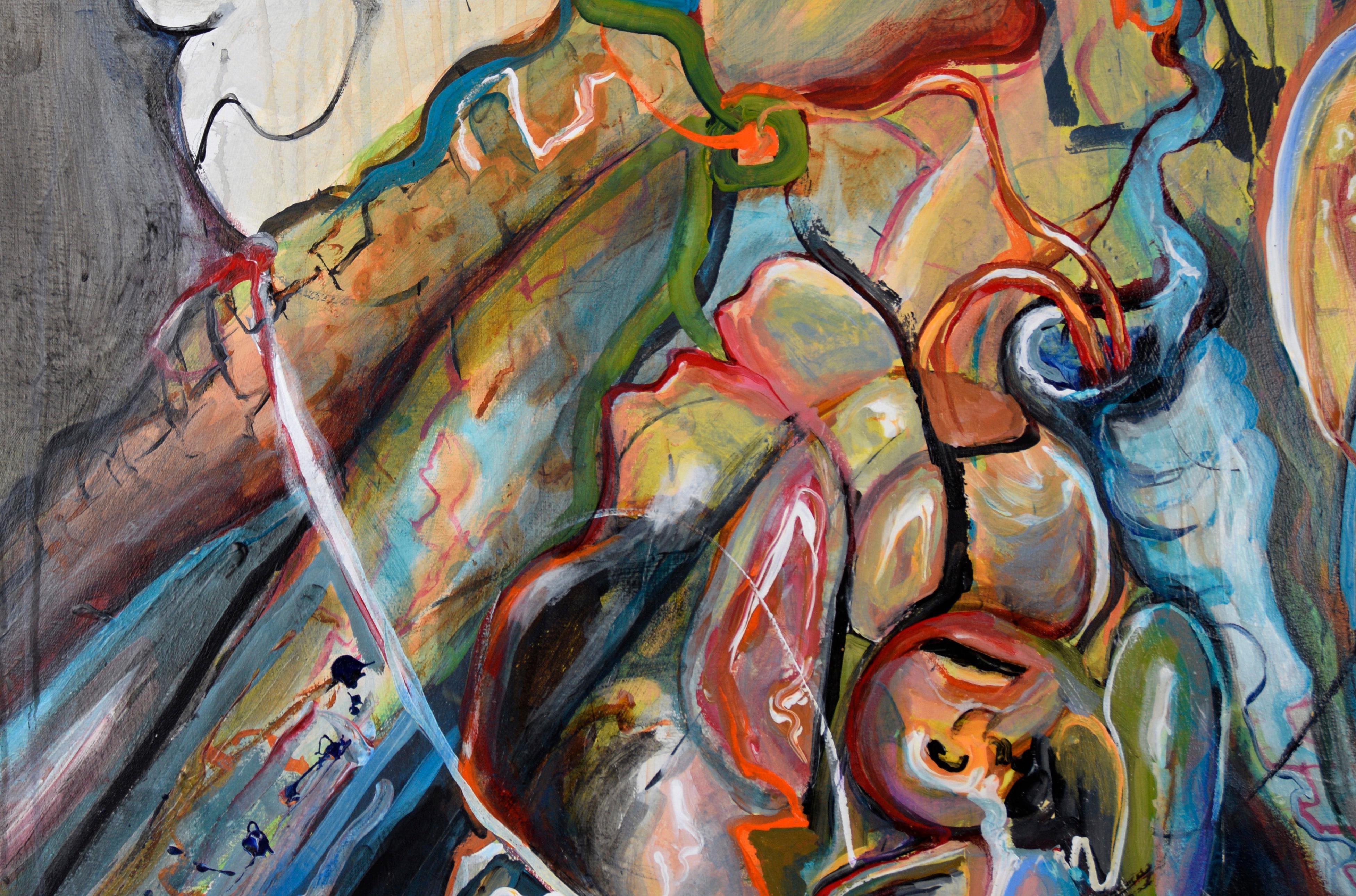 Large Scale Neo-Expressionist Composition in Oil on Canvas For Sale 3