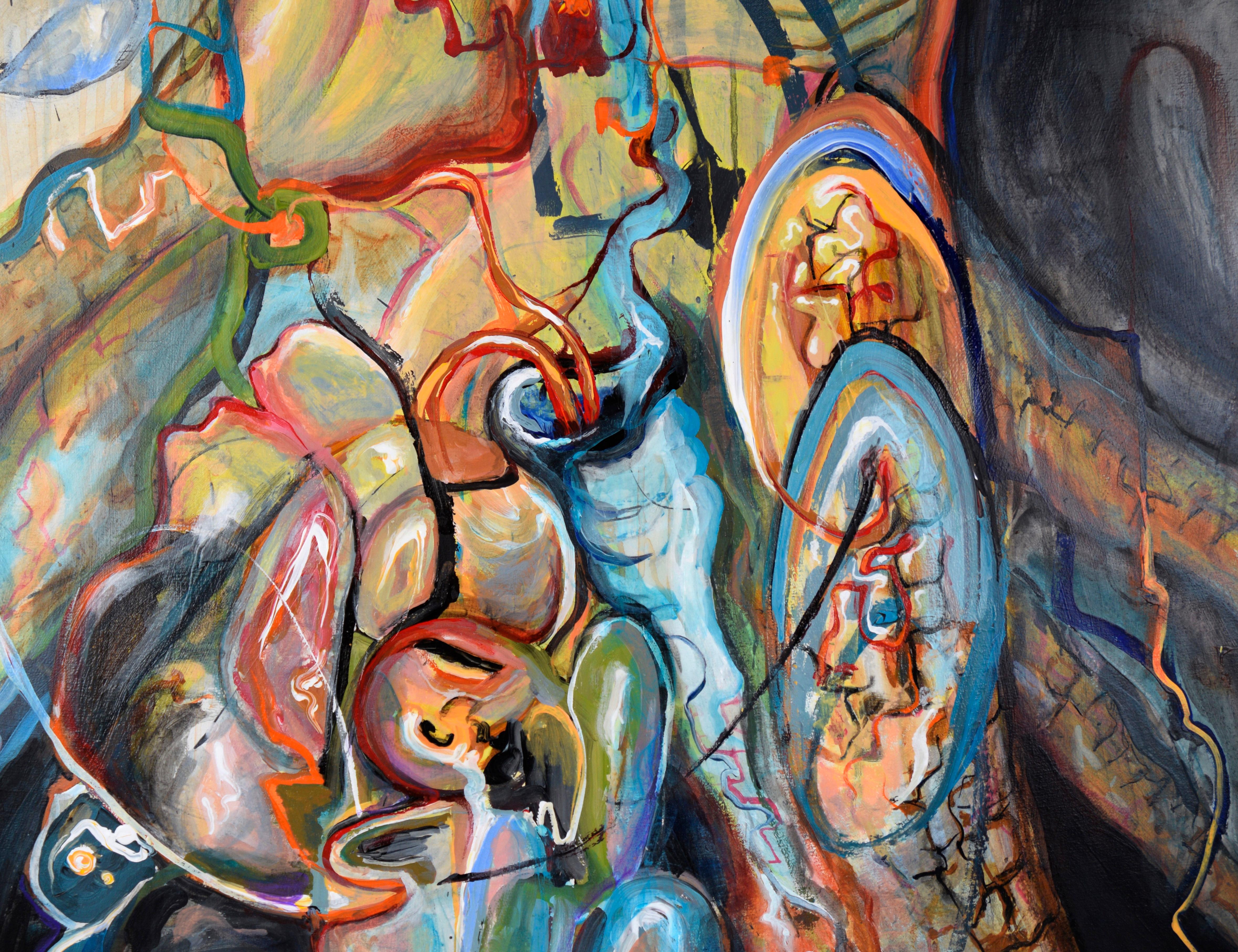 Large Scale Neo-Expressionist Composition in Oil on Canvas For Sale 4