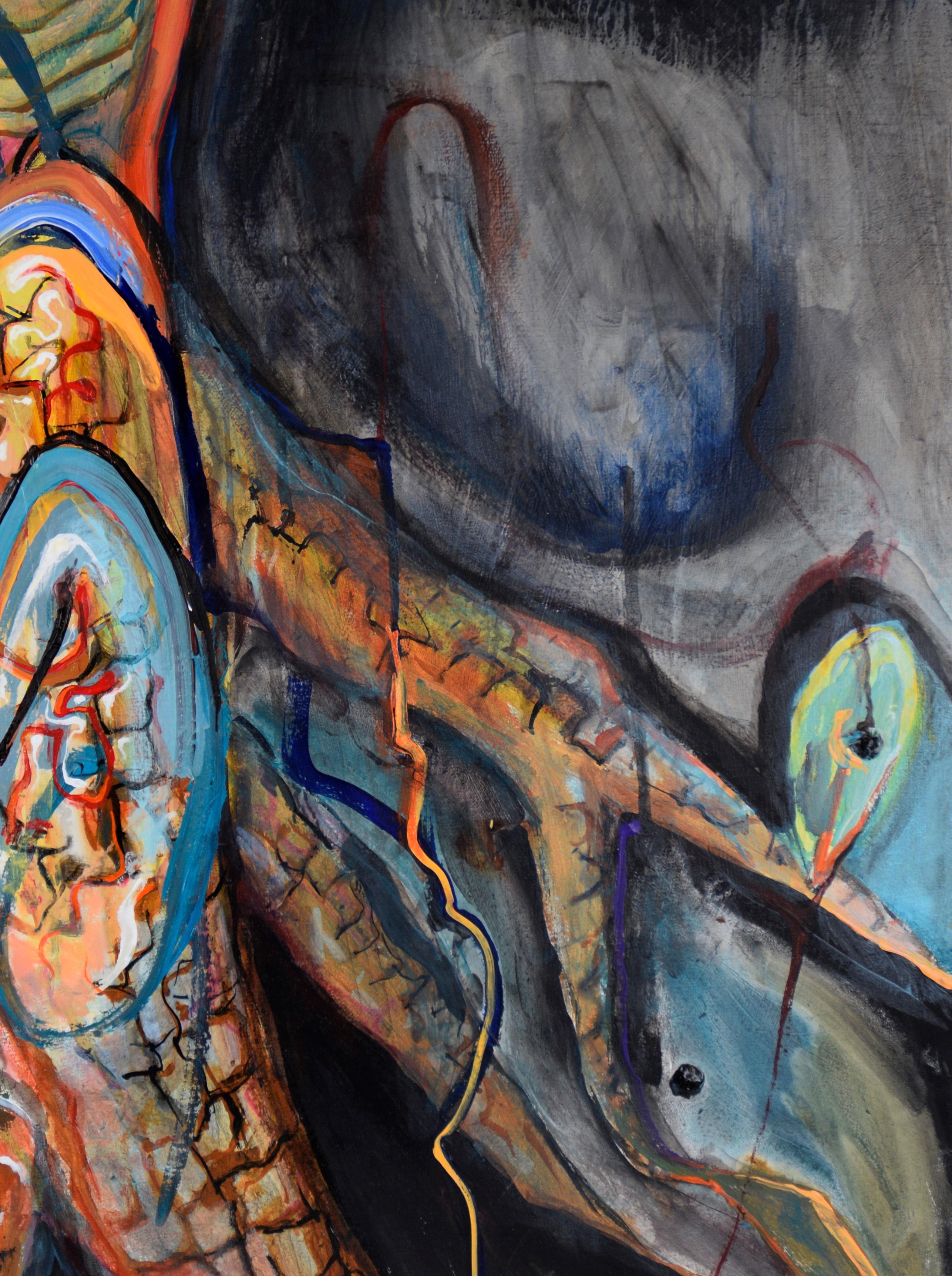 Large Scale Neo-Expressionist Composition in Oil on Canvas For Sale 5