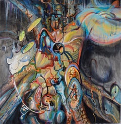 Large Scale Neo-Expressionist Composition in Oil on Canvas