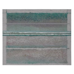 Large Scale Blue Textured Linear Modern Abstract Painting