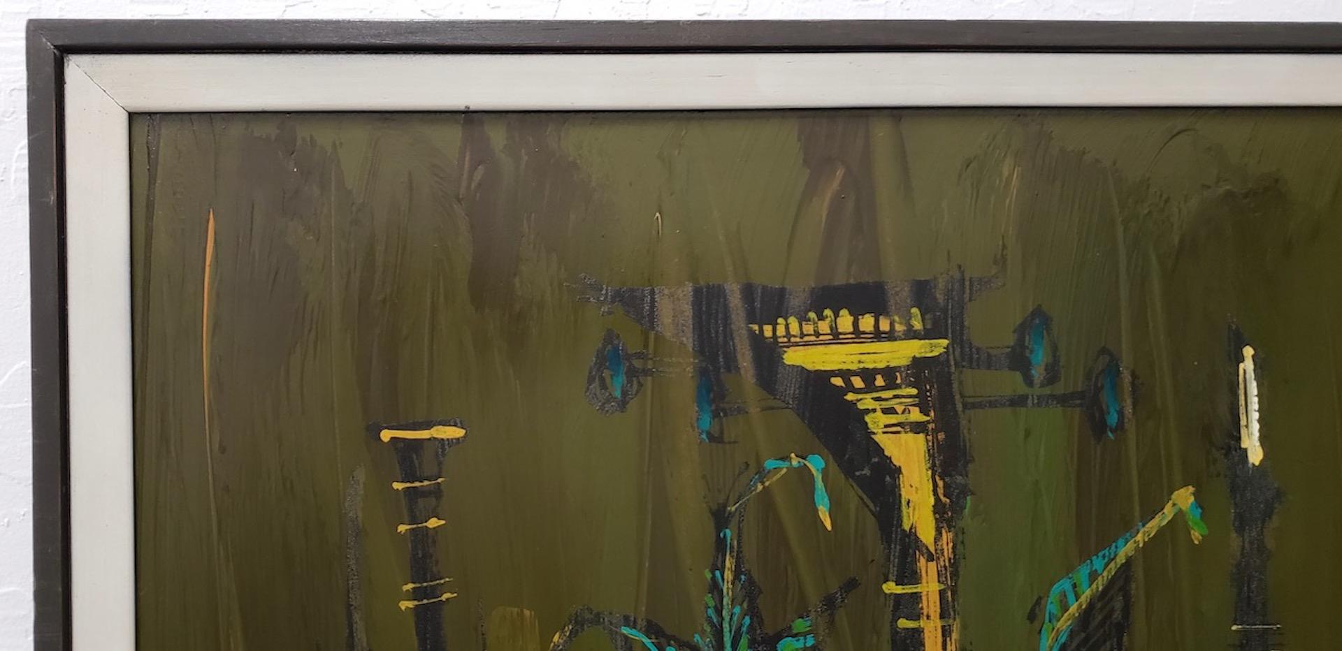 Grande peinture acrylique du milieu du 20ème siècle par Vanguard Studios signée Van Gaard

Peinture acrylique classique des années 1950 à 1960 représentant une guitare sur un fond abstrait coloré.

Les œuvres des Vanguard Studios sont souvent