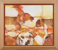 Large Signed Vintage American Modernist Abstract Southwest Framed Oil Painting