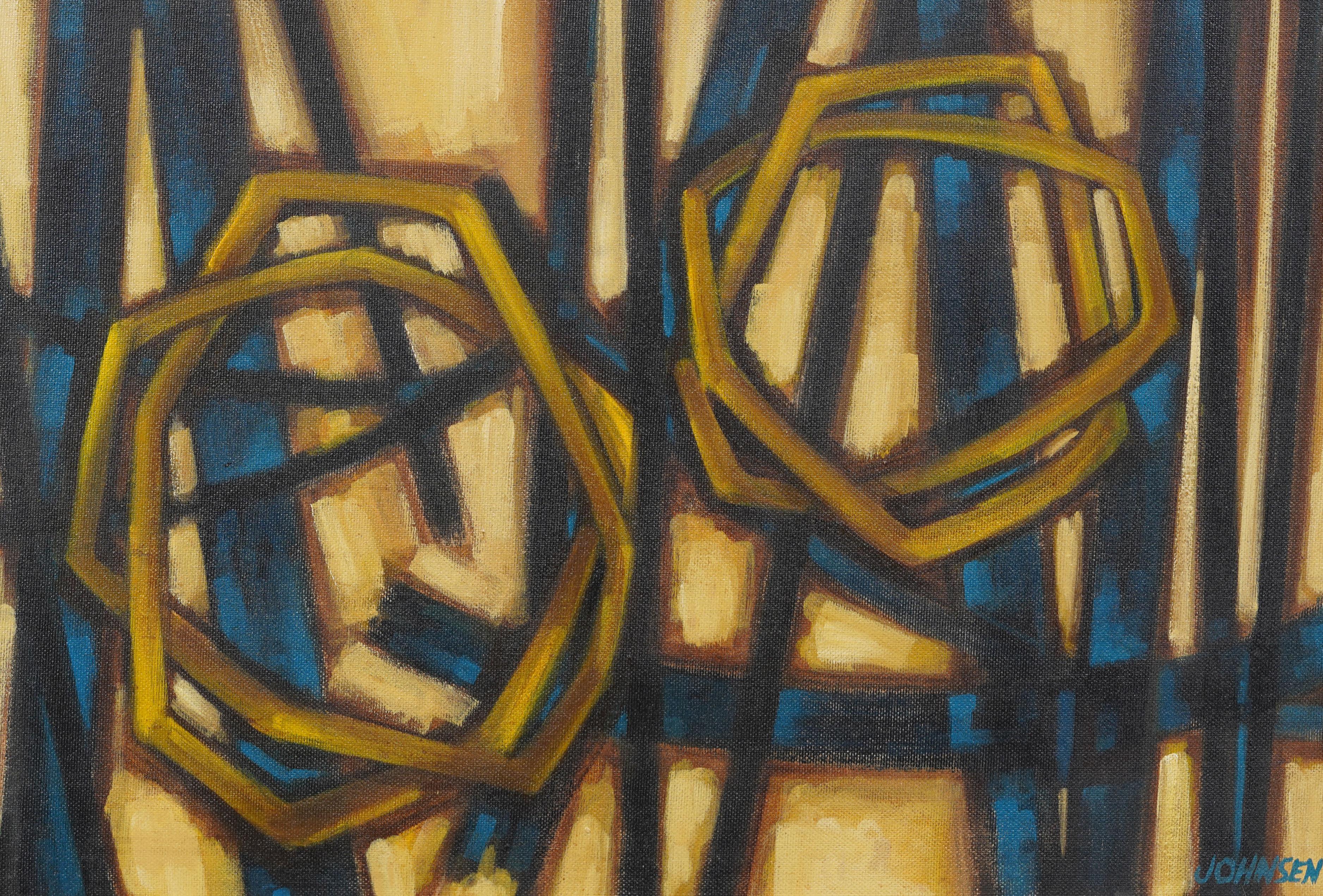 Large Vintage American Modernist Abstract Expressionist Framed Jazz Oil Painting For Sale 1