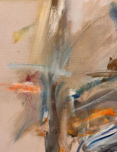 Large Vintage American Modernist Signed Abstract Expressionist Oil Painting