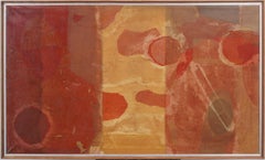 Large Vintage Indian Modernist Abstract Signed Framed Original Oil Painting