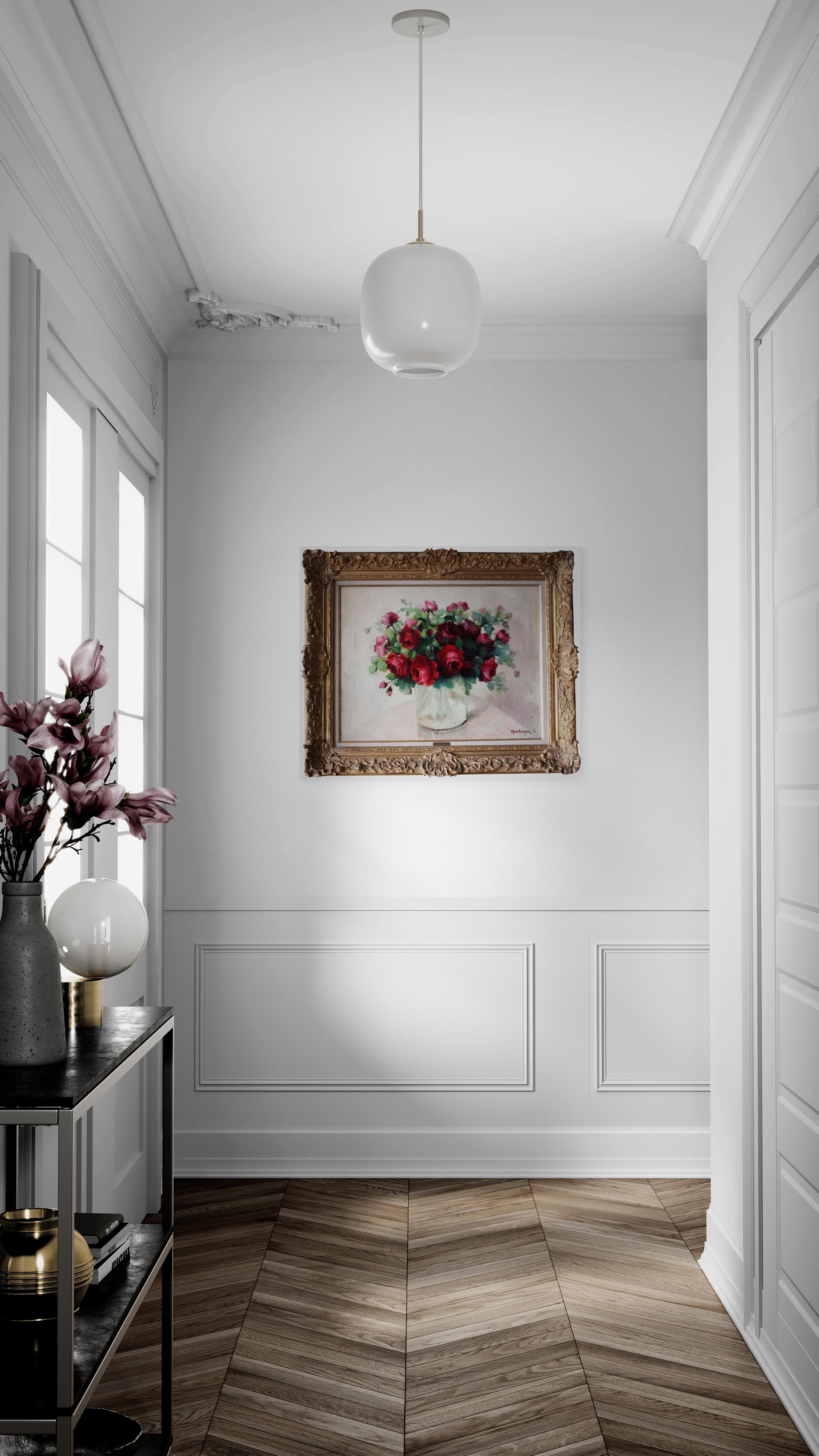 Große Vintage Rosen Ölgemälde Französisch florale Kunst in vergoldeten Rahmen (Französische Schule), Painting, von Unknown