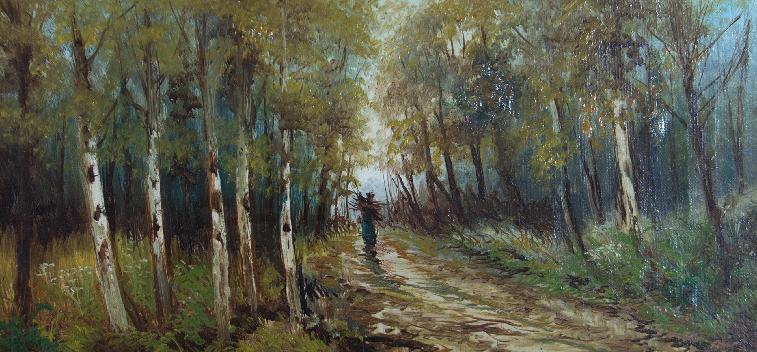 Lascelles - Signed and Framed Mid 20th Century Oil, In The Birch Wood - Painting by Unknown