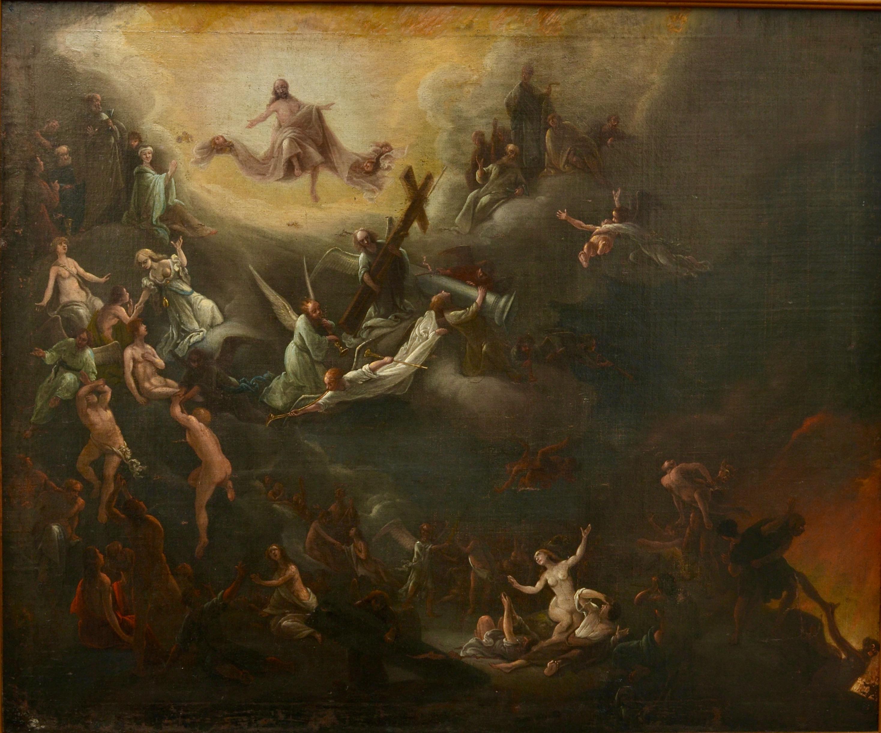 Giudizio Universale, XVII o XVIII secolo Seguace di Hieronymus Bosch - Painting di Unknown