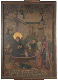 Late 15th C, Tüchlein with Saint Egidius in a Boat
