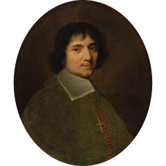 Late 17th-Century Flemish School Portrait Of A Prelate With Black Cassock