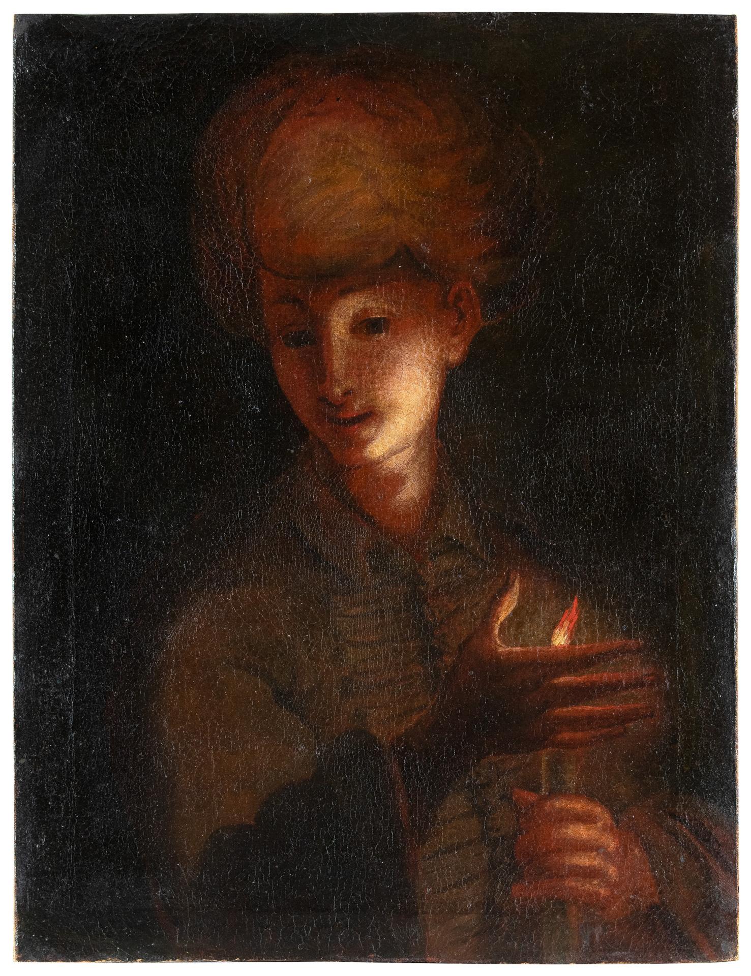 Late 17th century Italian figure painting - Male figure - Oil on canvas LampFire