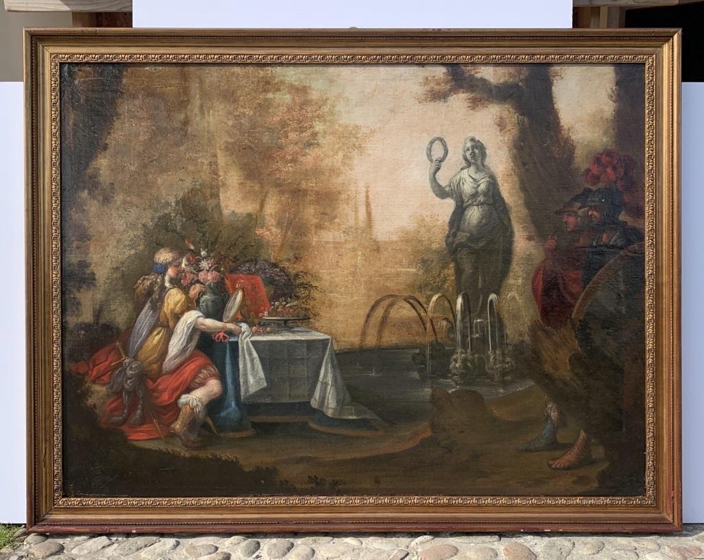 Fin du XVIIe siècle, peinture italienne à figures - Le jardin de la sorcière Falerina - Painting de Unknown