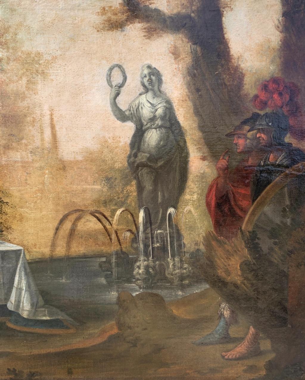 Fin du XVIIe siècle, peinture italienne à figures - Le jardin de la sorcière Falerina - Baroque Painting par Unknown