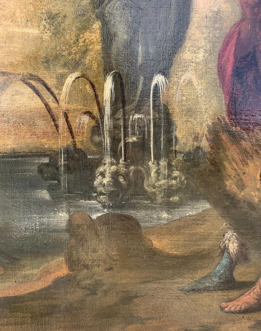 Fin du XVIIe siècle, peinture italienne à figures - Le jardin de la sorcière Falerina en vente 4