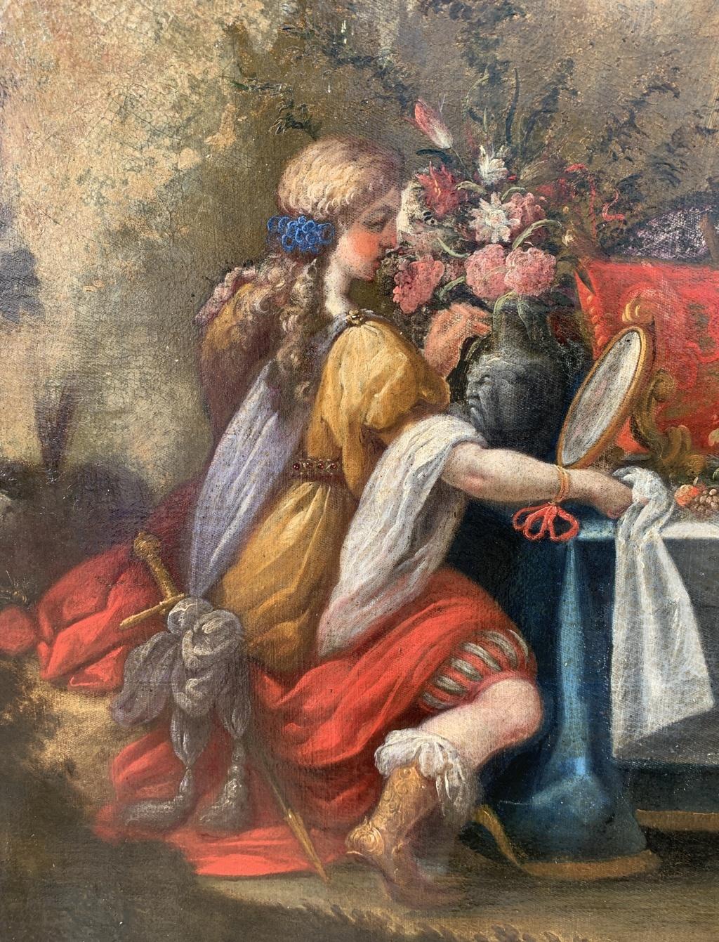 Fin du XVIIe siècle, peinture italienne à figures - Le jardin de la sorcière Falerina en vente 5
