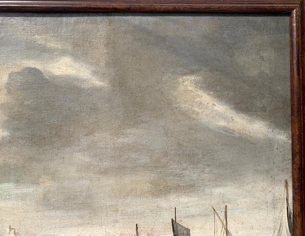 Peintre italien baroque - Peinture de paysage du 17e siècle - Scène de port - Baroque Painting par Unknown