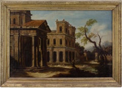 Scuola italiana della fine del XVII secolo, Capriccio architettonico con portico