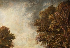 Late 1800s Naturalist Country Scene in Gouache on Paper