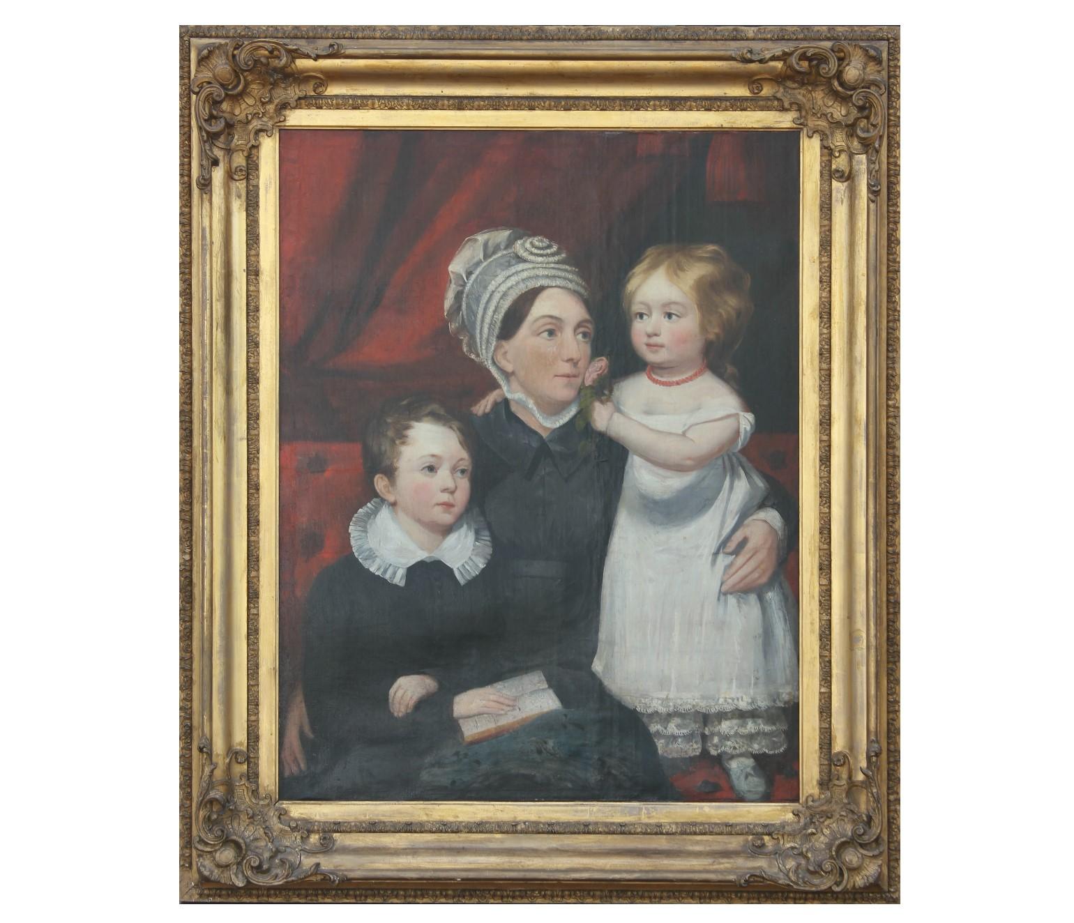 Unknown Portrait Painting - Late 18th Century English Family Portrait