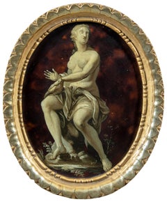 Late 18th century Italian figure painting - Allegory Peace - Oil on metal 