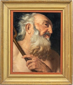 Late 18th century Italian figure painting - Neptune - Oil on canvas Italy