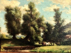 Late 19th-century Barbizon-style Pastoral Landscape by C.B. Robertson