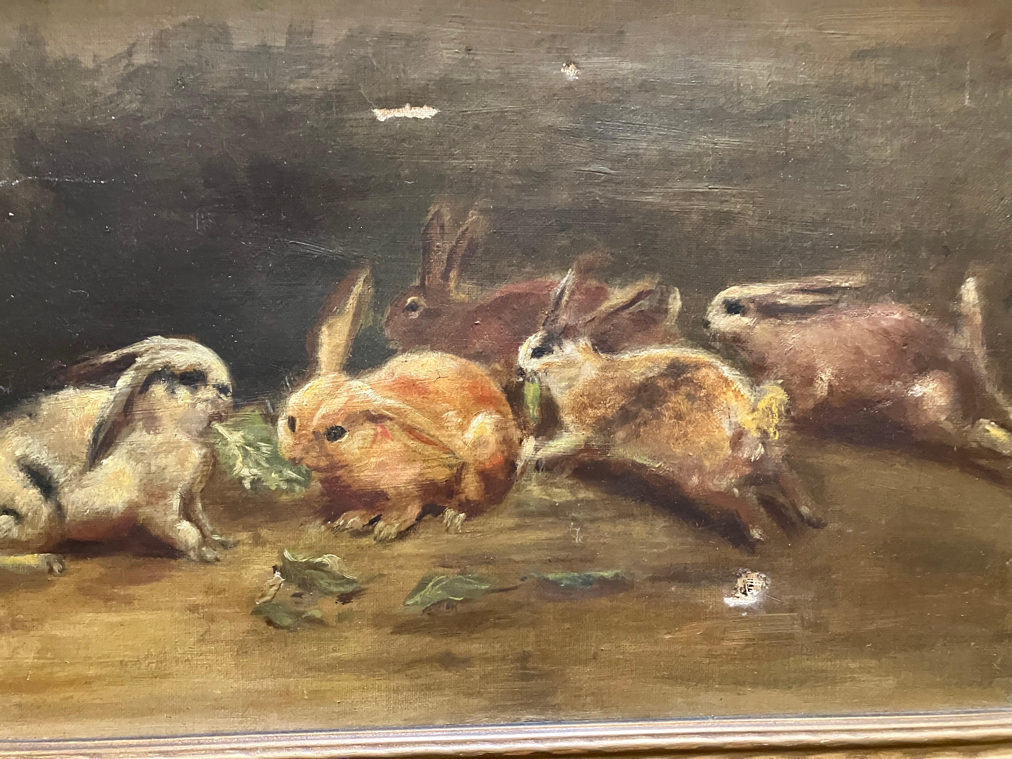 Kaninchen aus dem späten 19. Jahrhundert (Amerikanischer Realismus), Painting, von Unknown