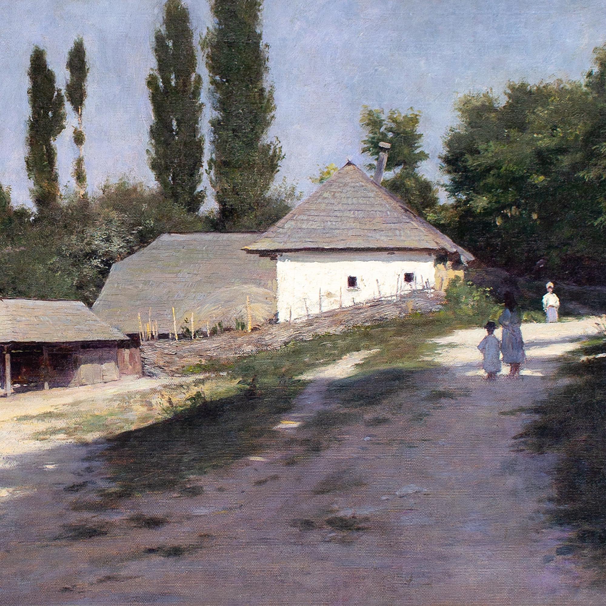 Scuola dell'Europa orientale della fine del XIX secolo, Paesaggio con edifici agricoli 1