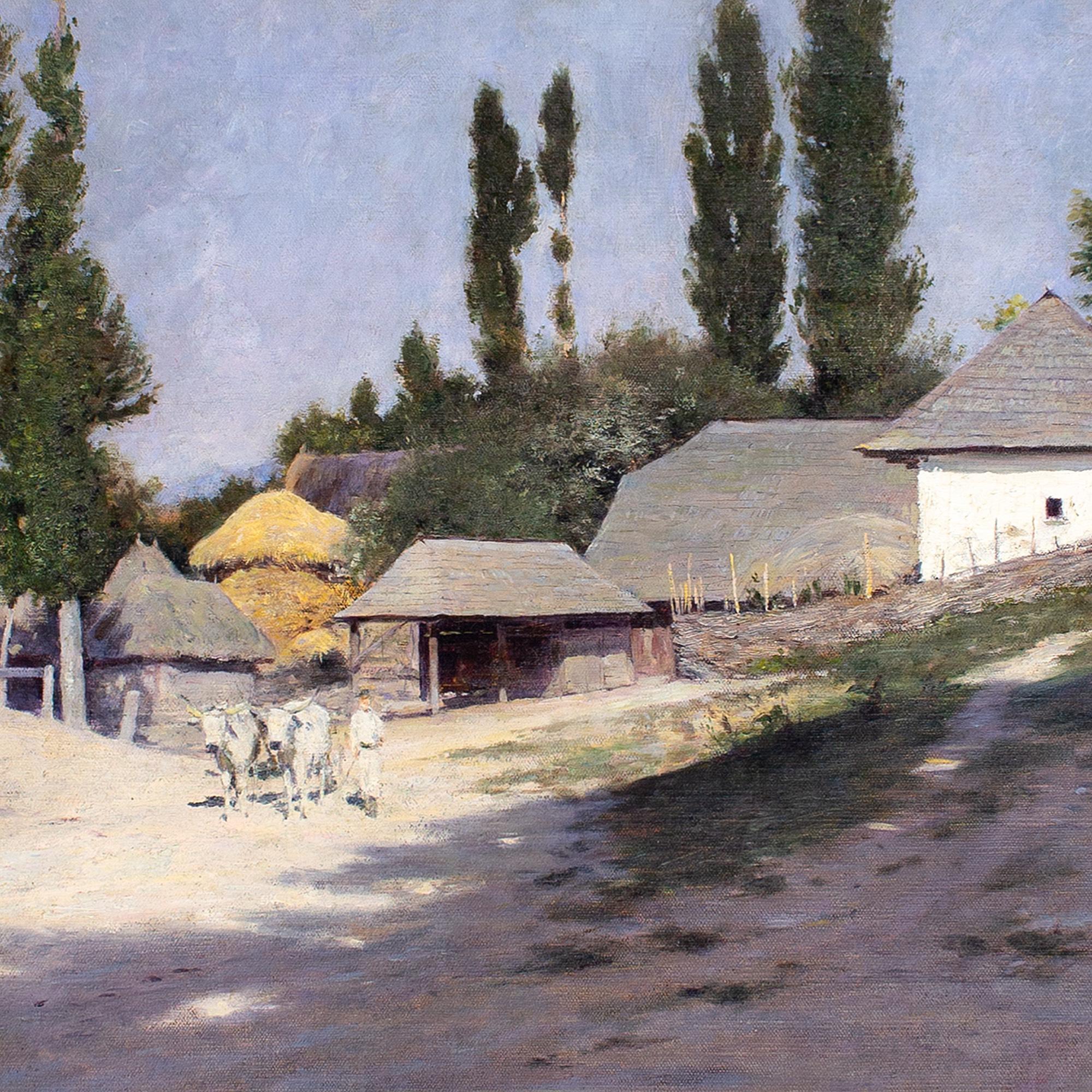 Scuola dell'Europa orientale della fine del XIX secolo, Paesaggio con edifici agricoli 2