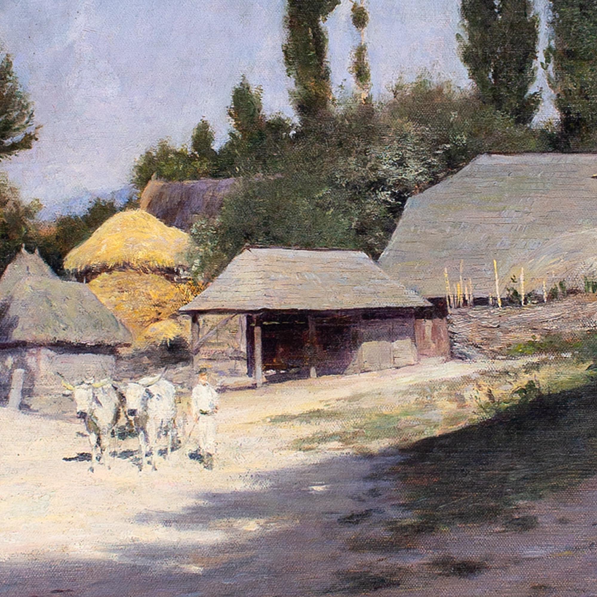 Scuola dell'Europa orientale della fine del XIX secolo, Paesaggio con edifici agricoli 4